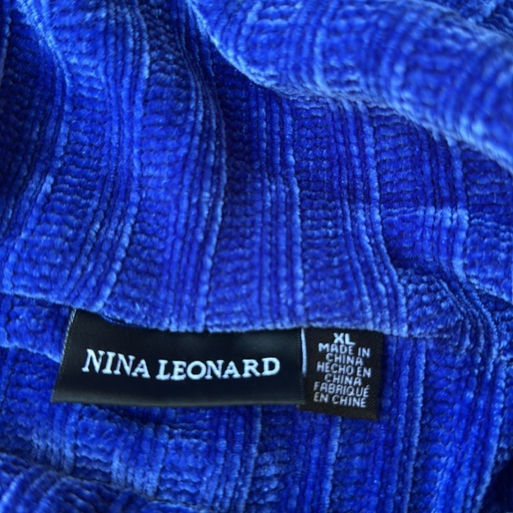 Nina Leonard Long-Sleeve Cowl Neck Sweater Tunic blue size XL NWT in packaging - Picture 4 of 4